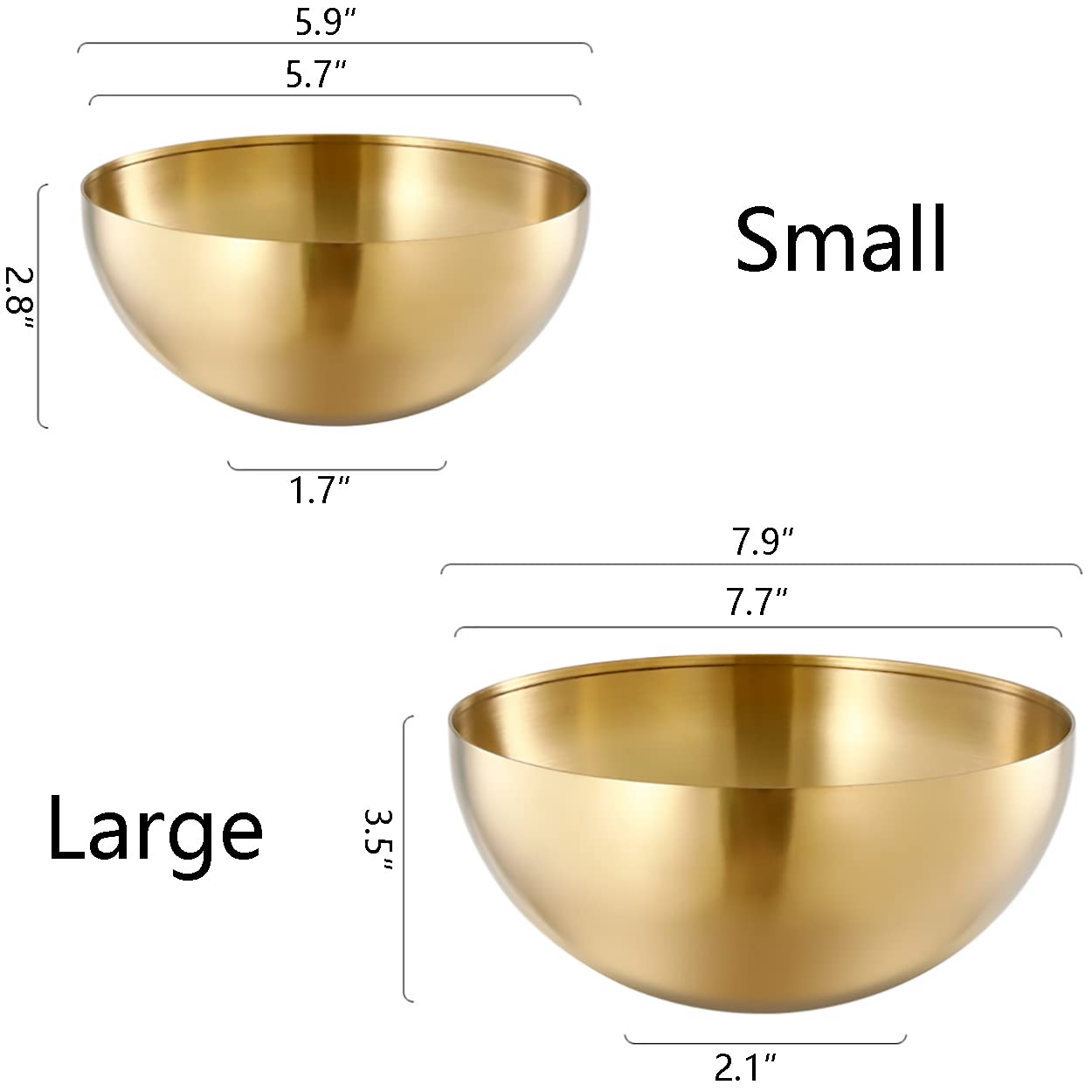 Dadamong Stainless Steel Salad Bowls, Mixing Bowls, Nesting Bowls, Snacks Bowls, Serving Bowls For Mixing, Cooking, Baking, Prep